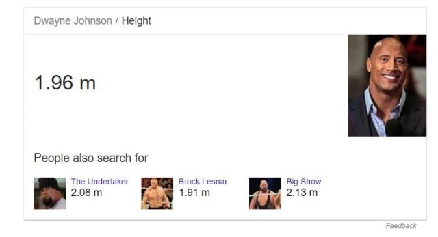 Tinggi Dwayne Johnson (Foto: Screenshot Google.co.id)