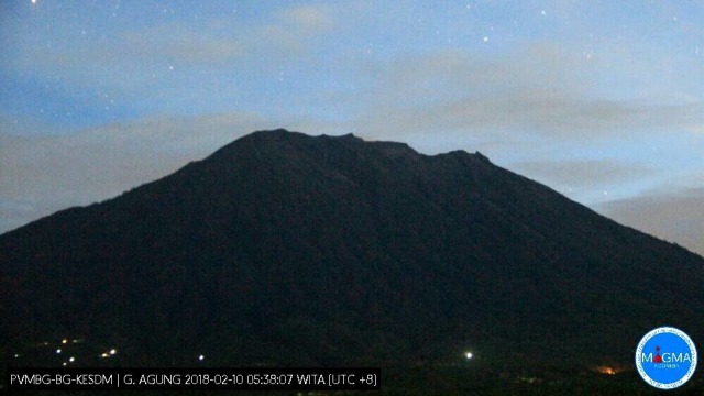 Kondisi Gunung Agung terkini. (Foto: Dok. pvmbg)