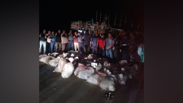 Penangkapan kapal berisi 1 ton sabu-sabu (Foto: Dok. BNN)