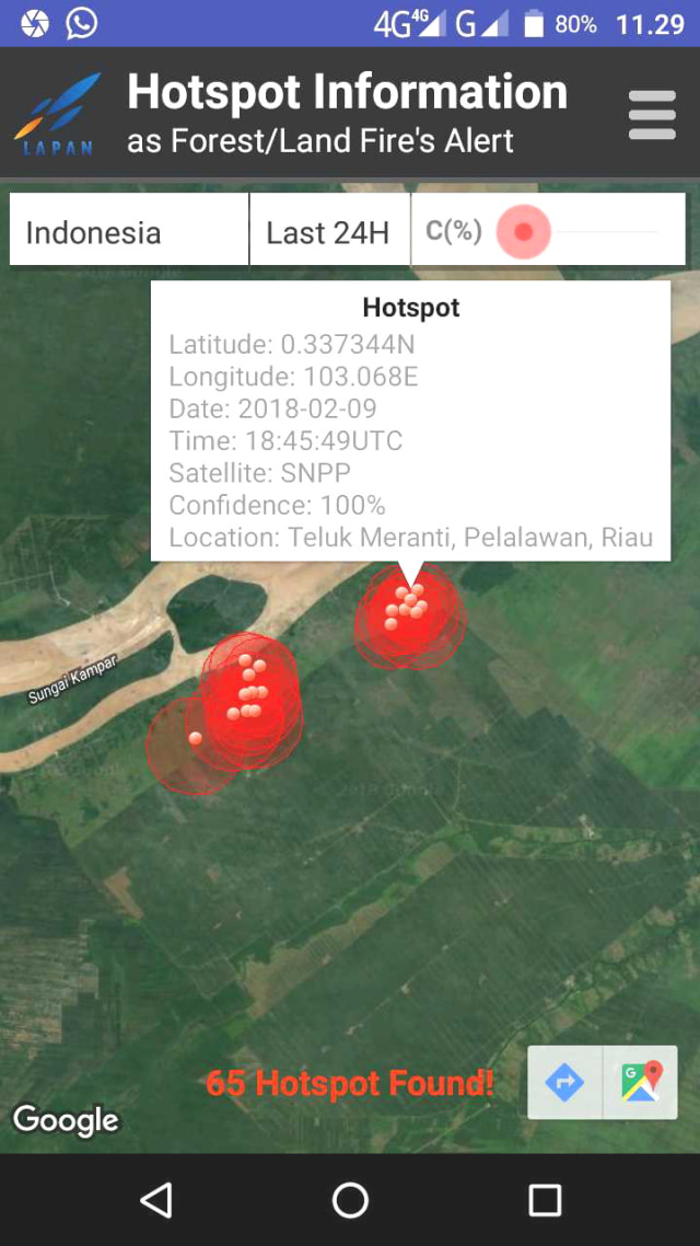 Dari 12 Titik Api di Riau, Pelalawan Terbanyak