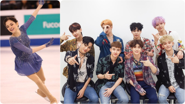 Evgenia Medvedeva dan EXO (Foto: Instagram @jmedvedevaj dan @weareone.exo)