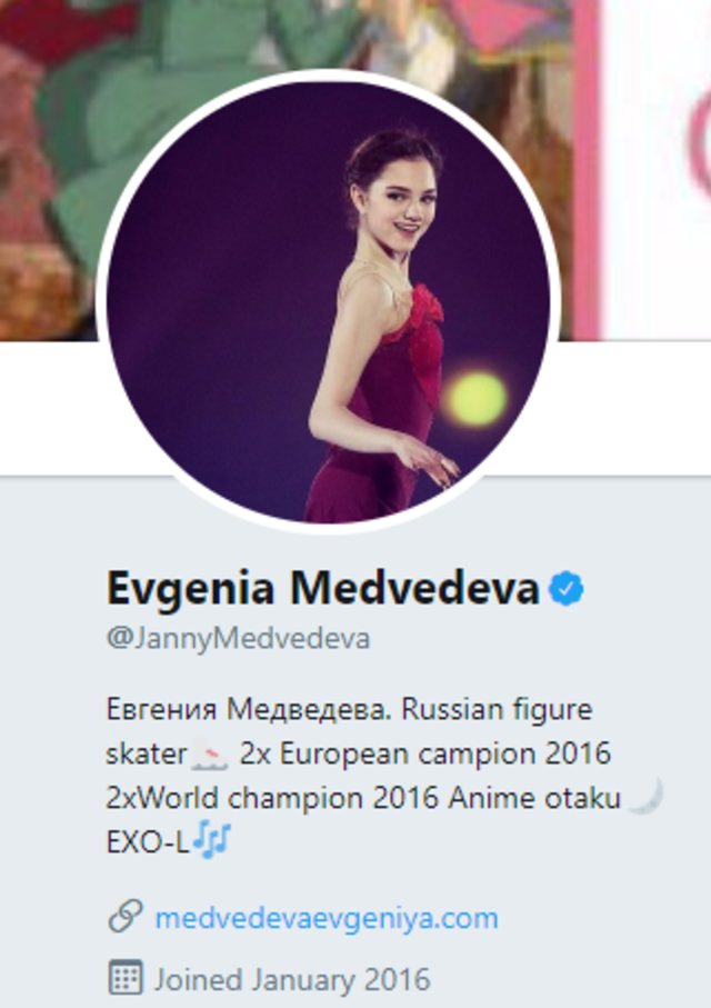 Twitter Evgenia Medvedeva (Foto: Twitter @JannyMedvedeva)