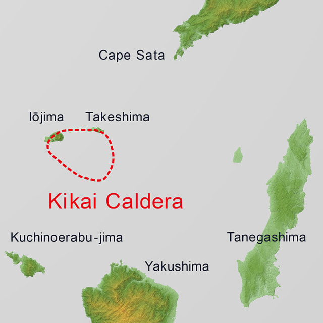 Lokasi Gunung Api Kikai (Foto: Batholith/Wikimedia Commons)