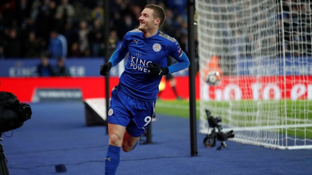 Vardy menangkan Leicester atas Sheffield United. Foto: Reuters/Carl Recine