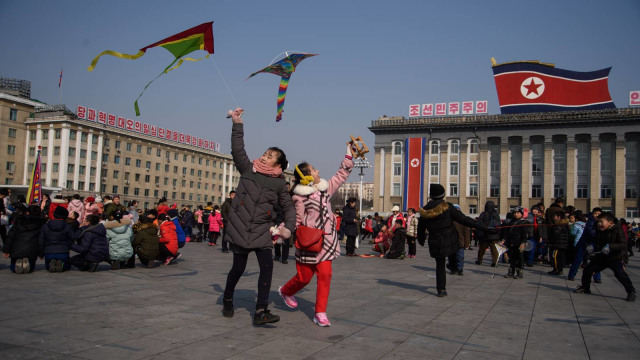 Perayaan Imlek di Korea Utara. (Foto: AFP/Kim Won-Jin)