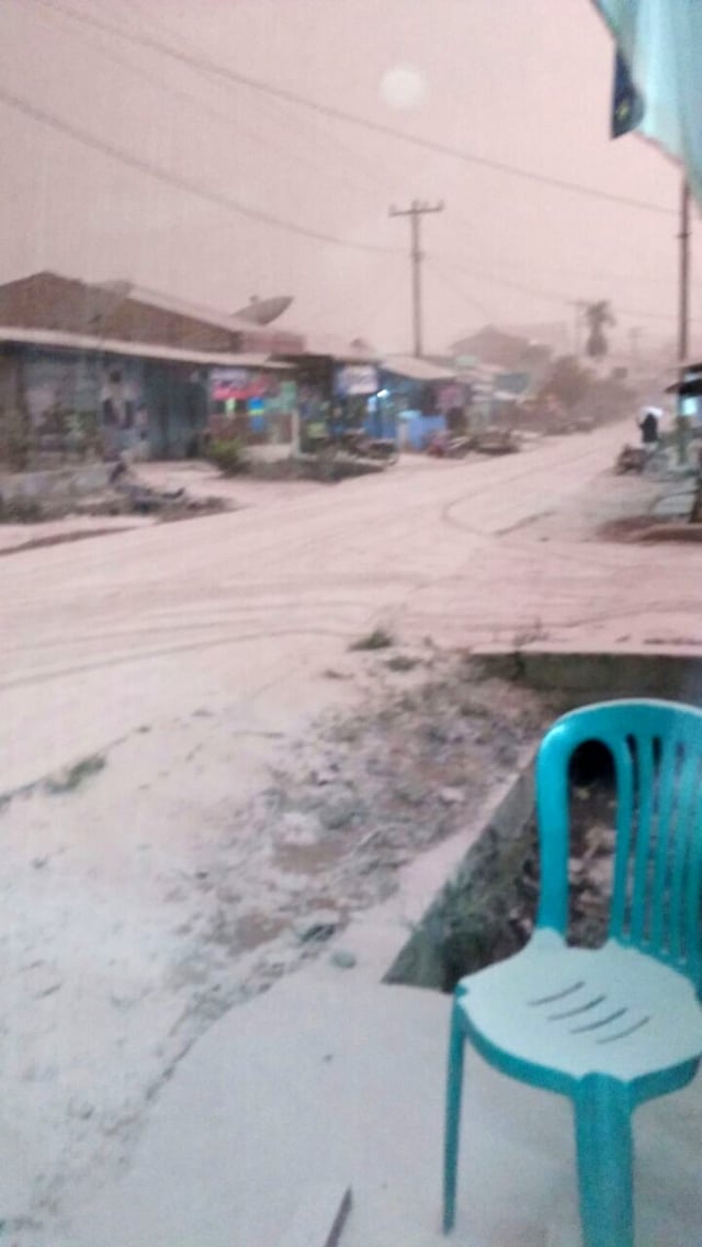 Dampak letusan Sinabung di Desa Munte. (Foto: Dok. Indah Tarigan)