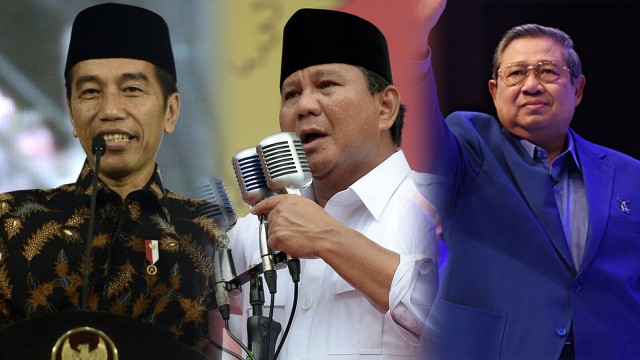 Presiden Jokowi, Prabowo, dan SBY. (Foto: Dok. Biro Setpres, AFP/Adek Berry, ANTARA/Akbar Nugroho Gumay)