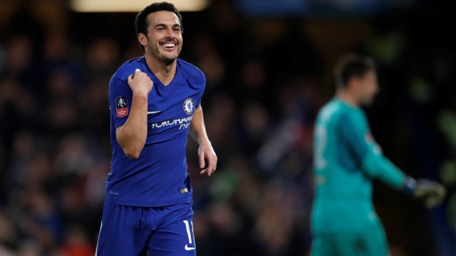 Pedro Rodriguez melakukan selebrasi. (Foto: Reuters/Eddie Keogh)