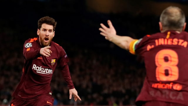 Messi merayakan gol yang dia cetak (Foto: Reuters / Andrew Boyers)