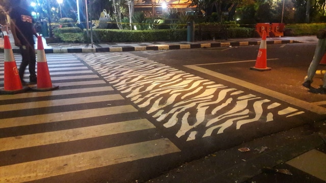 Ada Kulit Zebra di Jalan Protokol Surabaya (Foto: Dok. Istimewa)