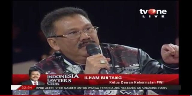 Ilham Bintang di Acara ILC (Foto: Foto: Istimewa)