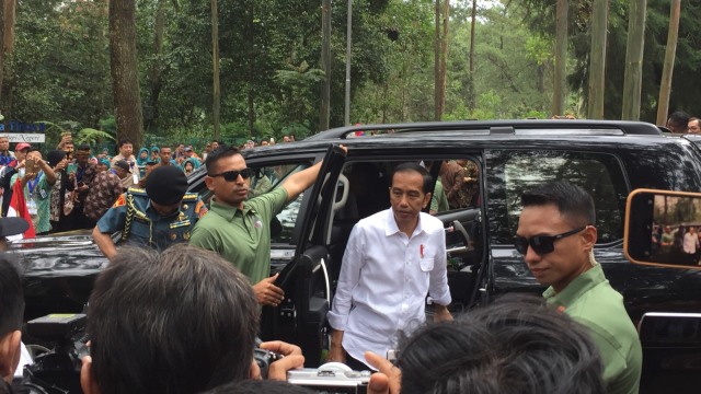 Jokowi meninjau kawasan hulu Sungai Citarum. (Foto: Iqbal Tawakal Lazuardi Siregar/kumparan)