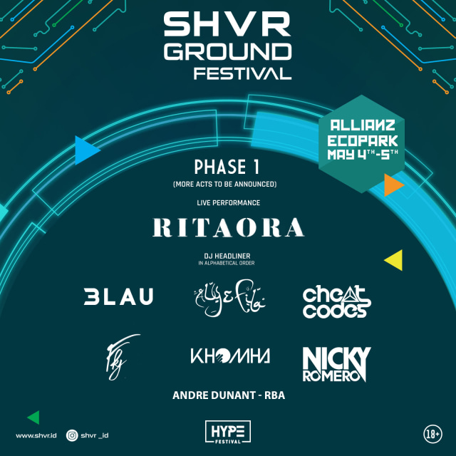 Fase 1 lineup SHVR Ground Festival 2018 (Foto: HYPE Festival)