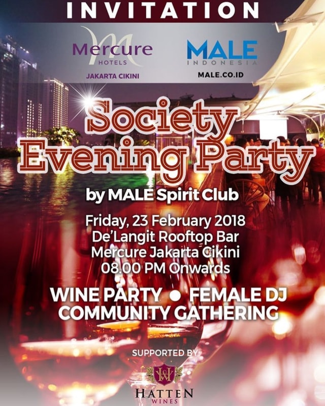 Hari Ini Male Indonesia dan Mercure Jakarta Cikini Buat Event Society Evening Party