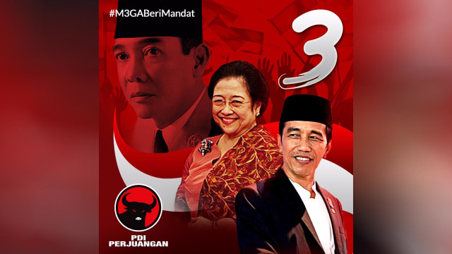 Poster Mega beri mandat ke Jokowi. (Foto: Dok. Istimewa)