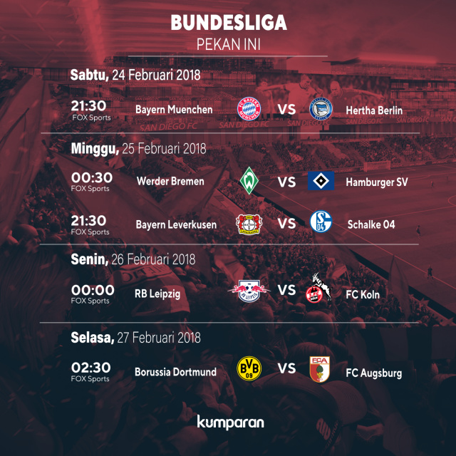 Jadwal pertandingan Bundesliga. (Foto: Sabryna Putri Muviola/kumparan)