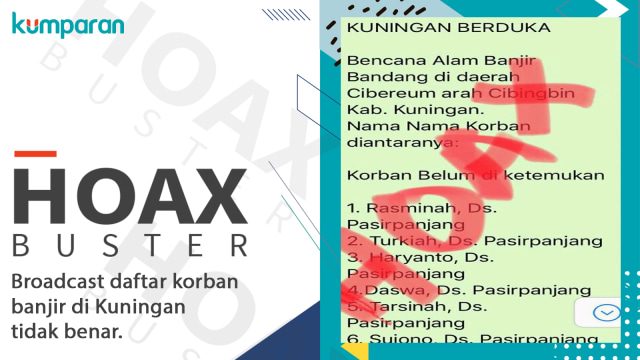 Hoaxbuster Broadcast Daftar Korban Banjir Kuningan Kumparan Com