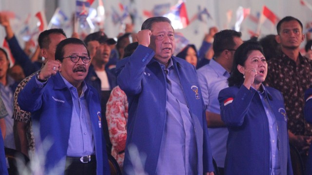 SBY di Rakerda Demokrat Jatim (Foto: ANTARA FOTO/Destyan Sujarwoko)