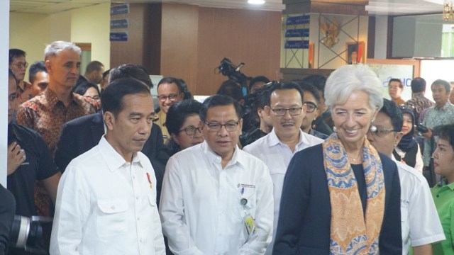 Jokowi dan Christine Lagarde di RSPP (Foto: Yudhistira Amran Saleh/kumparan)