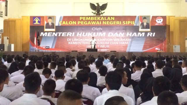 Pembekalan CPNS oleh Menkumham RI (Foto: Phaksy Sukowati)