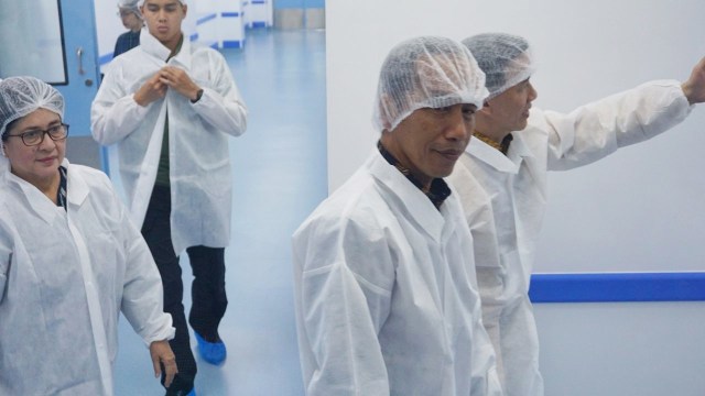 Jokowi Meninjau Pabrik Bahan Baku Obat di Cikarang (Foto: Yudhistira Amsal/kumparan)
