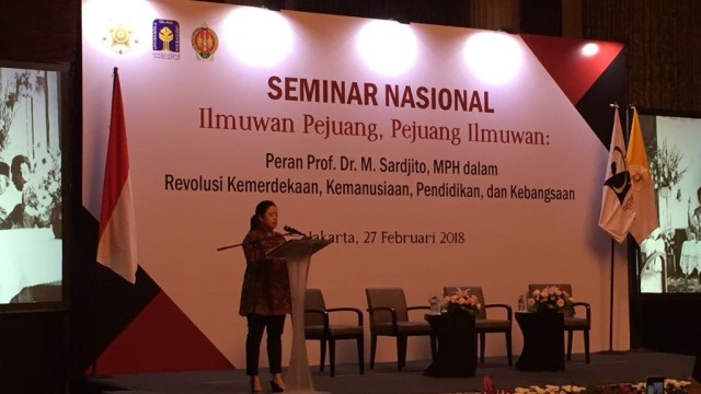 Puan Maharani di Seminar nasional Prof. sardjito (Foto: Paulina Herasmanindar/kumparan)