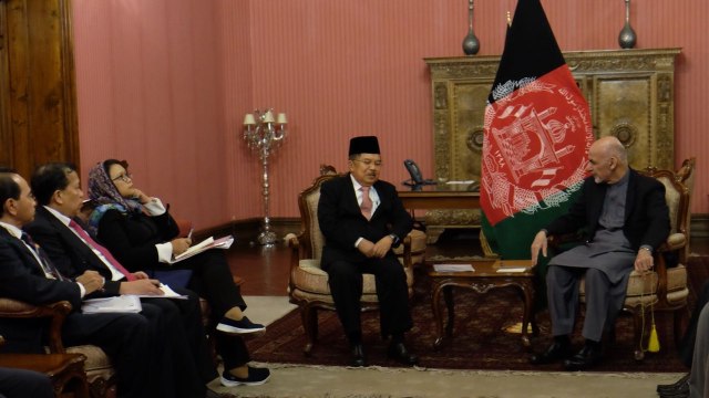 Jusuf Kalla dan Presiden Afghanistan Ashraf Ghani. (Foto: Dok. Setwapres)