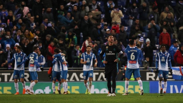 Pemain Espanyol merayakan gol. (Foto: REUTERS/Sergio Perez)