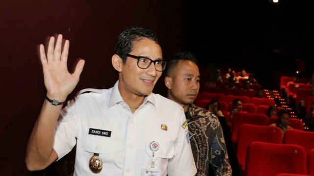 Sandi Uno menonton Film Benyamin  (Foto: Puti Cinintya/kumparan)