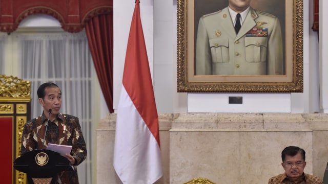 Jokowi dan JK di Sidang Kabinet Paripurna (Foto: ANTARA FOTO/Puspa Perwitasari)