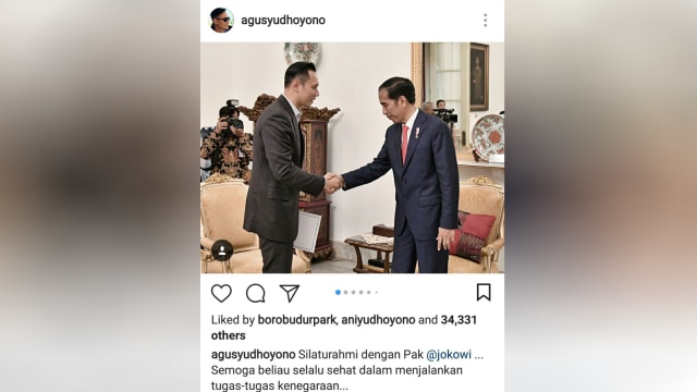 Agus bertemu Joko Widodo. (Foto: Instagram/@agusyudhoyono)