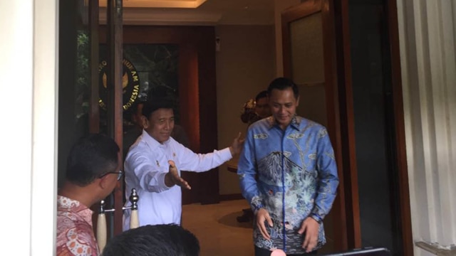 AHY bertemu Wiranto di kantor Menkopolhukam (Foto: Rafyq Panjaitan/kumparan)