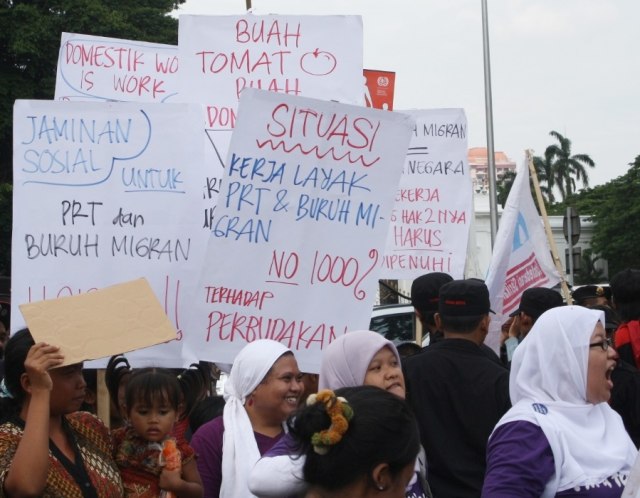 PRT tuntut kesejahteraan (Foto: Flickr Buruh Migran Indonesia)