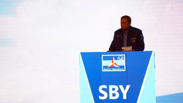 Susilo Bambang Yudhoyono di Rapimnas Demokrat. (Foto: Nugroho Sejati/kumparan)