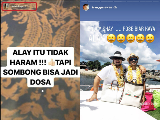 Sindiran Astrid Kuya dan Ivan Gunawan. (Foto: Instagram story @astridkuya dan @ivan_gunawan)