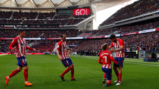 Griezmann merayakan gol ke gawang Celta. (Foto: REUTERS/Javier Barbancho)