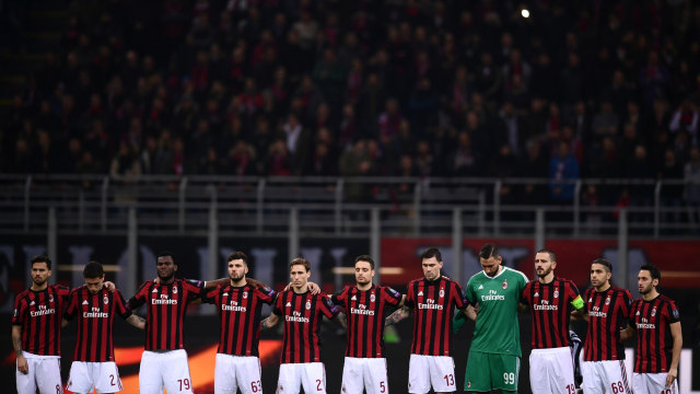 Para pemain AC Milan. (Foto: MARCO BERTORELLO / AFP)
