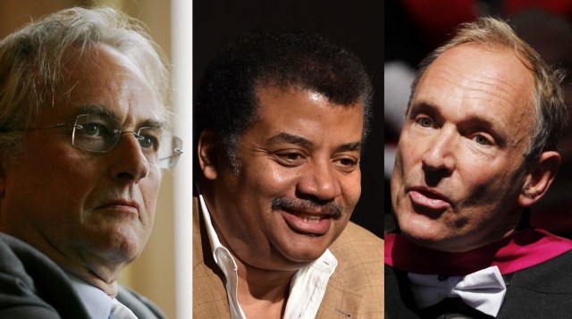 Richard Dawkins, Neil deGrasse Tyson & Tim Berners (Foto: AFP/Leon Neal, AFP/Stan Honda & AFP/Danny Lawson)