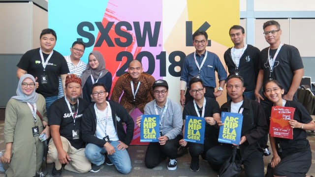 Rombongan startup Indonesia ke SXSW 2018/ (Foto: Telkomsel)