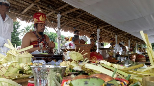 Upacara Tawur Kesanga jelang perayaan Nyepi. (Foto: Cisilia Agustina Siahaan/kumparan)