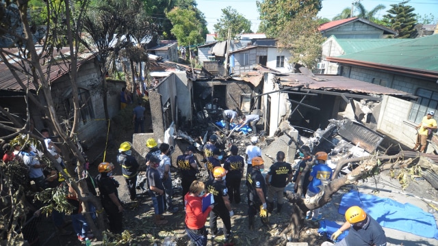 Kecelakaan pesawat di Filipina (Foto: AFP/STRINGER )