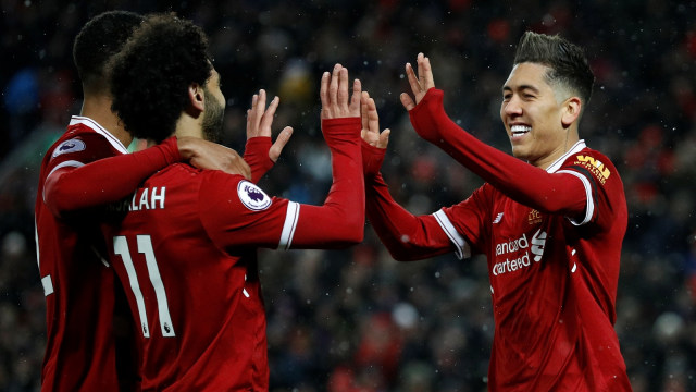 Liverpool merayakan gol. (Foto: Reuters / Phil Noble)