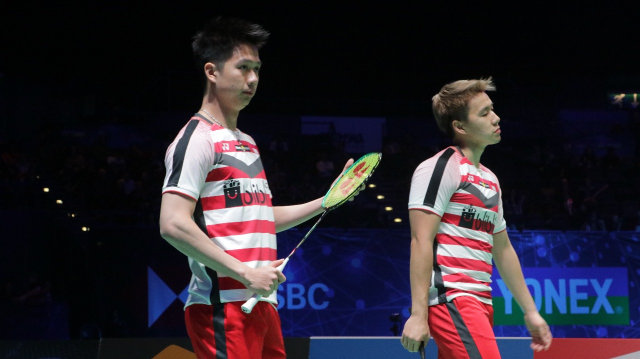 Marcus dan Kevin di All England 2018 (Foto: Bergas Agung/kumparan)