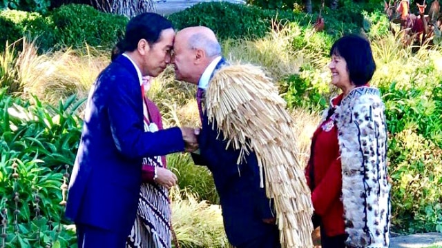 Suku Maori sambut Jokowi di Selandia Baru. (Foto: Instagram/@retno_marsudi)