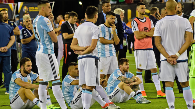 Timnas Argentina gagal di Coppa America. (Foto: ALFREDO ESTRELLA / AFP)