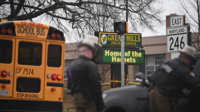 Penembakan di Sekolah Great Mills Maryland (Foto: Jim Watson/AFP)