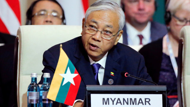 Presiden Myanmar Htin Kyaw. (Foto: Reuters//Damir Sagolj)