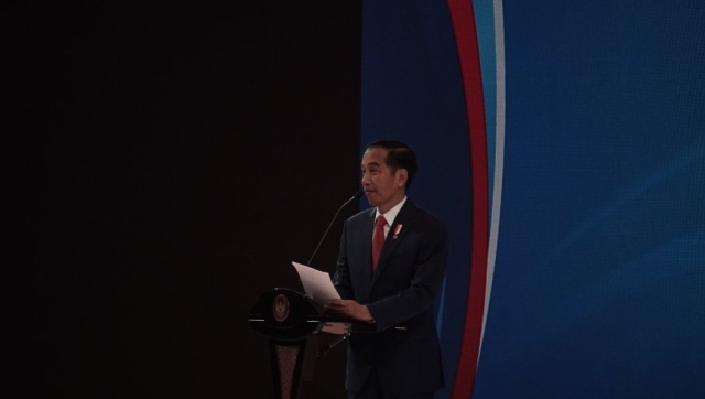 Joko Widodo di Rapimnas Partai Perindo. (Foto: Nugroho Sejati/kumparan)