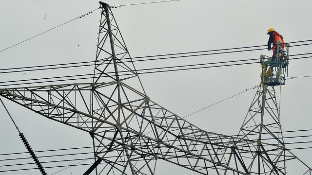 Pemeliharaan jaringan listrik SUTET Foto: ANTARA FOTO/Asep Fathulrahman