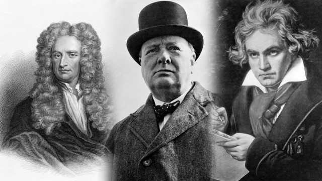 Isaac Newton, Winston Churchill dan Beethoven. (Foto: Pixabay; Shutterstock)